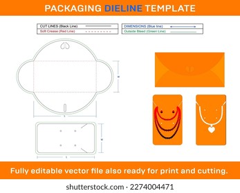 Nacklace Card,  Dieline Template design