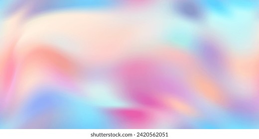 Nacre holo patrón sin fisuras. La perla de color pastel minimalista con olas abstractas. Papel de pared holográfico de aceite con tintes blandos de cielo