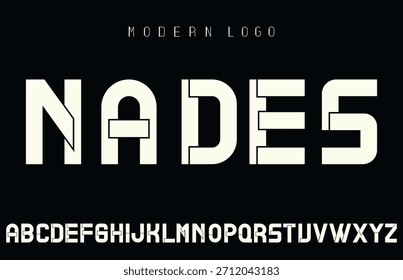 Nades - Diseño de fuentes creativo moderno, para la marca del logotipo, empresa, Ilustración vectorial,