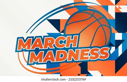 Nadym - Russia 01.05.22: The NCAA Division 1 Men's Basketball Tournament, Also Known As The March Madness, Is A Competition Held In The United States Every Spring.Sport Poster. Vector Illustration.