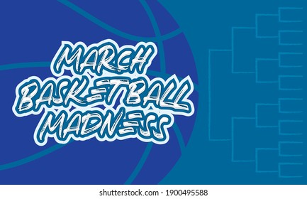 Nadym -Russia 01.23.21:The NCAA Division 1 Men's Basketball Tournament, Also Known As The March Madness, Is A Competition Held In The United States Every Spring.Sport Poster. Vector Illustration 