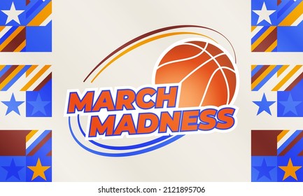 Nadym -Russia 02.11.22:The NCAA Division 1 Men's Basketball Tournament, Also Known As The March Madness, Is A Competition Held In The United States Every Spring.Sport Poster. Vector Illustration