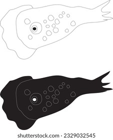 Naegleria-fowleri Brain-eating amoeba parasite infection, naegleriasis, trophozites form vector isolated on white background. 