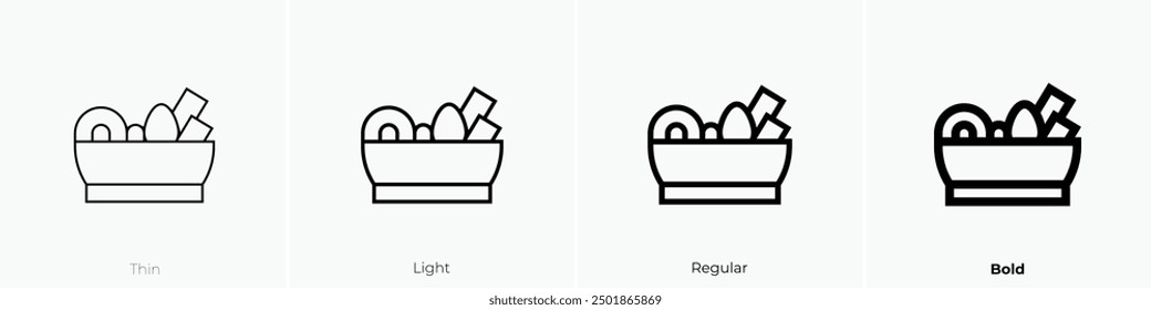 naengmyeon icon. Thin, Light Regular And Bold style design isolated on white background