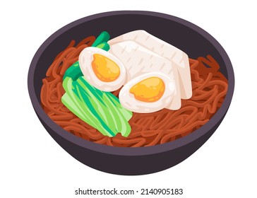 Naengmyeon Kimchi Noodle In A Bowl With Egg And Vegetable South Korean Food Dishes