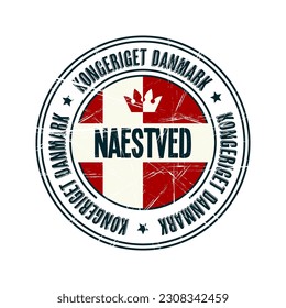 Naestved city grunge rubber stamp vector illustration over white background