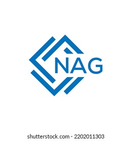 Diseño del logotipo de la letra NAG sobre fondo blanco. Concepto del logo de la carta de círculo creativa NAG. Diseño de letras NAG.
