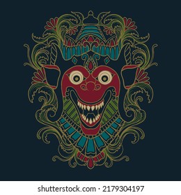 naga basukih mask vector illustration