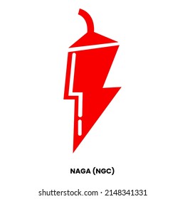 Naga crypto currency with symbol NGC. Crypto logo vector illustration for stickers, icon, badges, labels and emblem designs.