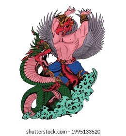 Naga und Garuda Vektorgrafik
