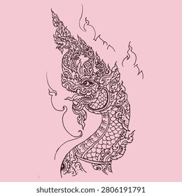 Naga headed vector for card, illustration, decoration