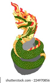 naga thai dragon, king of snake vector illustrations