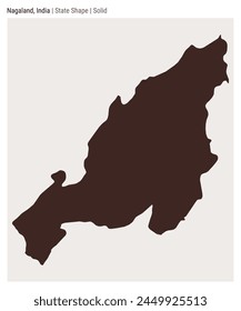 Nagaland, India. Simple vector map. State shape. Solid style. Border of Nagaland. Vector illustration.