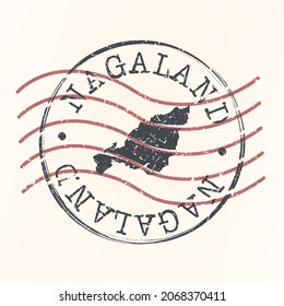 Nagaland, India Stamp Map Postal. Silhouette. Passport Round Design. Vector Icon. Design Retro Travel National Symbol.