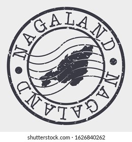 Nagaland India Stamp Postal. Map Silhouette Seal. Passport Round Design. Vector Icon. Design Retro Travel.