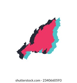Nagaland Map - World Map International vector template. India region silhouette vector illustration