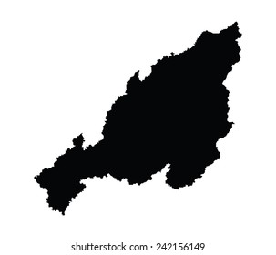 Nagaland Mon, India, vector map isolated on white background. High detailed silhouette illustration.