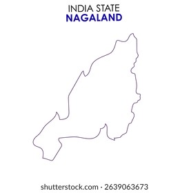 Nagaland state map of India. Nagaland map vector illustration. Nagaland vector map on white background.