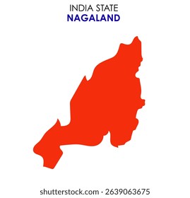 Nagaland state map of India. Nagaland map vector illustration. Nagaland vector map on white background.