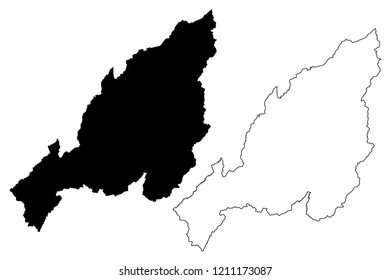 Nagaland (States and union territories of India, Federated states, Republic of India) map vector illustration, scribble sketch Nagaland state map