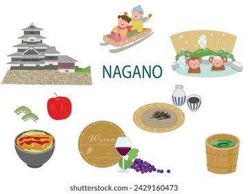 Nagano Japan. Landmark and food.