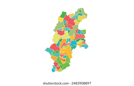 Nagano map isolated modern colorful style. for website layouts, background, education, precise, customizable, Travel worldwide, map silhouette backdrop, earth geography, political, reports. 