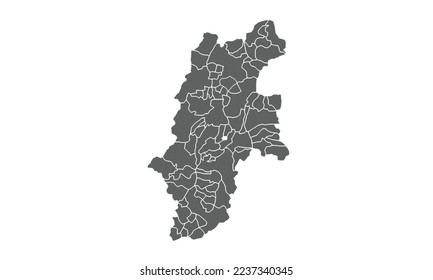 Nagano map isolated on white background.for annual infographics report website layout
