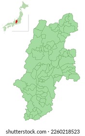Nagano Map prefectures municipalities icon