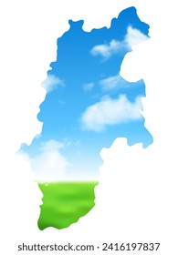 Nagano Meadow Landscape Sky Map
