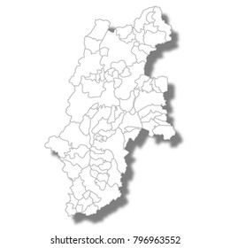 Nagano Prefecture Map White Icon