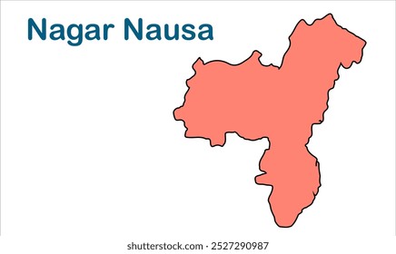 Mapa da subdivisão de Nagar Nausa, Distrito de Nalanda, Estado de Bihar, República da Índia, Governo de Bihar, território indiano, Índia Oriental, política, aldeia, turismo