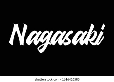 Nagasaki city lettering  EPS10.Vector illustration