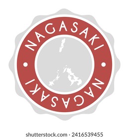 Nagasaki, Japan Badge Map Vector Seal Vector Sign. National Symbol Country Stamp Design Icon Label. 