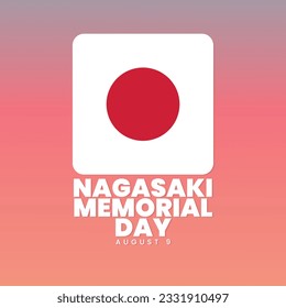 nagasaki memorial day, august 9, social media post, web, poster, background, greeting card, banner concept, suitable for sale, vector illustration.
