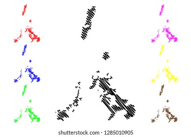 Nagasaki Prefecture (Administrative divisions of Japan, Prefectures of Japan) map vector illustration, scribble sketch Nagasaki map