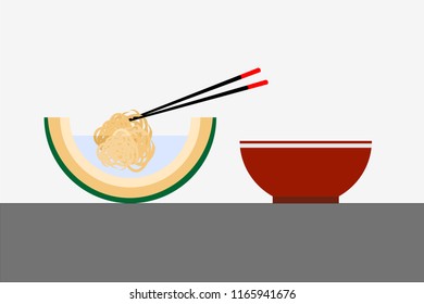 Nagashi somen icon vector illustration