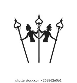 Nagas-with-spears icon vector illustration style