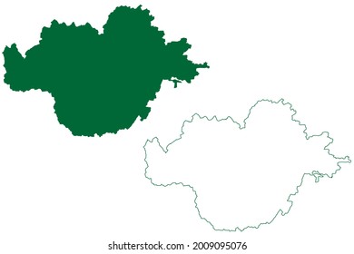 Nagaur District (Rajasthan State, Republic Of India) Map Vector Illustration, Scribble Sketch Nagaur Map