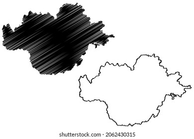 Nagaur District (Rajasthan State, Republic Of India) Map Vector Illustration, Scribble Sketch Nagaur Map