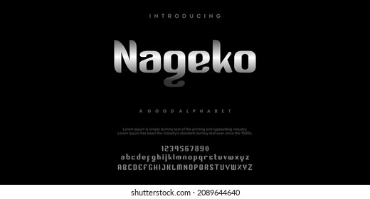 Nageko Alphabet font typography vector illustrations