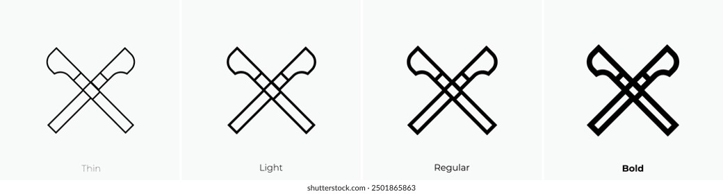 naginata icon. Thin, Light Regular And Bold style design isolated on white background
