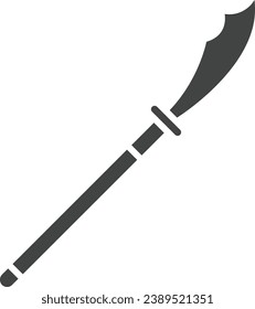 Imagen vectorial de icono de Naginata. Adecuado para aplicaciones web móviles y medios de impresión.