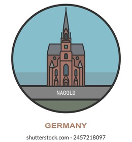 Nagold. Cities and towns in Germany. Flat landmark