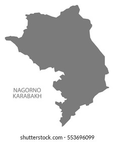 Nagorno Karabakh Azerbaijan Map grey