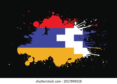 Nagorno Karabakh Flag With Grunge Effect Design. It will be used t-shirt graphics, print, poster and Background.