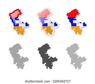 Nagorno Karabakh - Maps Collection. Six maps of different designs. Set of vector illustrations