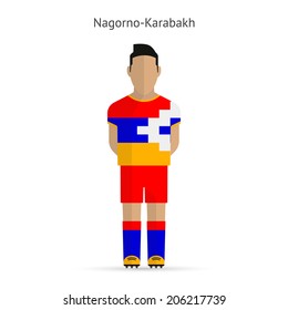 Nagorno-Karabakh football player. Soccer uniform. Vector illustration.