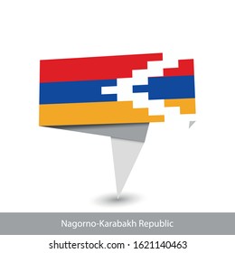 Nagorno-Karabakh Republic Country flag. Paper origami banner. Flat flag vector illustration.