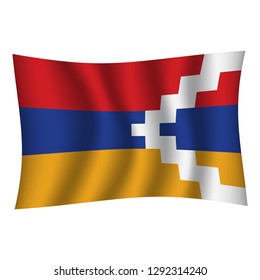 Nagorno-Karabakh Republic flag background with cloth texture. Nagorno-Karabakh Republic Flag vector illustration eps10. - Vector