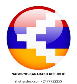 NAGORNO-KARABAKH REPUBLIC flag button on white background